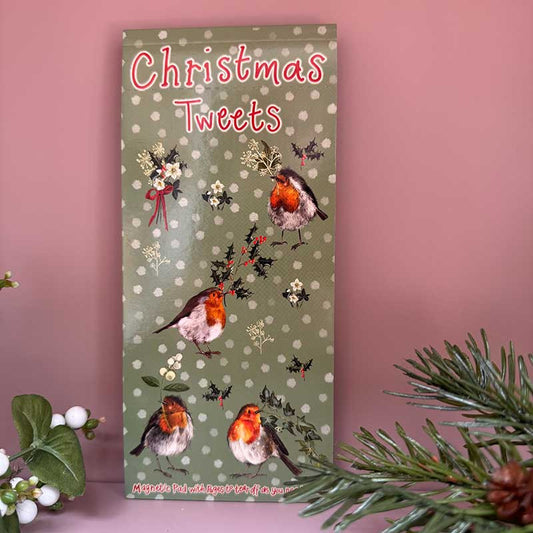 Alex Clark Robins and Holly magnetic to do list pad featuring lined tear-off pages and festive robin illustration