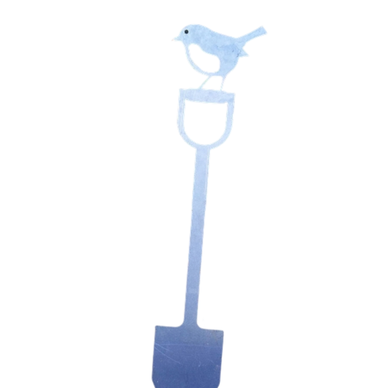 Poppy Forge Robin on a Spade Garden Silhouette