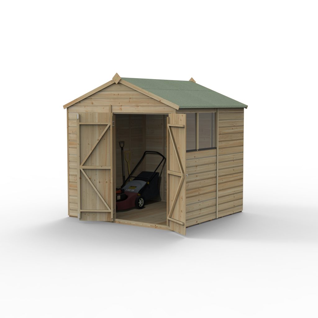 Forest Garden Beckwood 7x7 Apex Shed - 2 Windows - Double Door