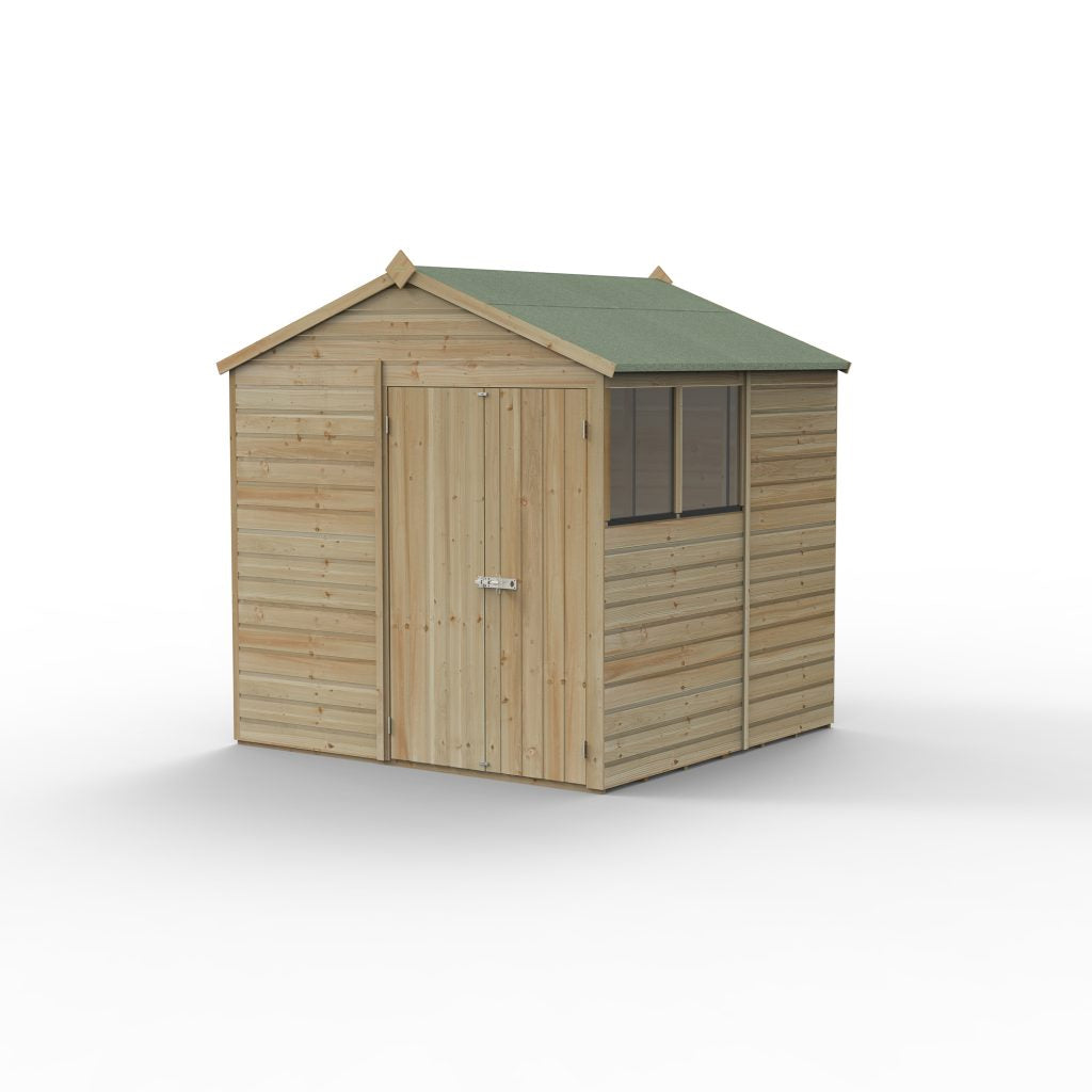 Forest Garden Beckwood 7x7 Apex Shed - 2 Windows - Double Door