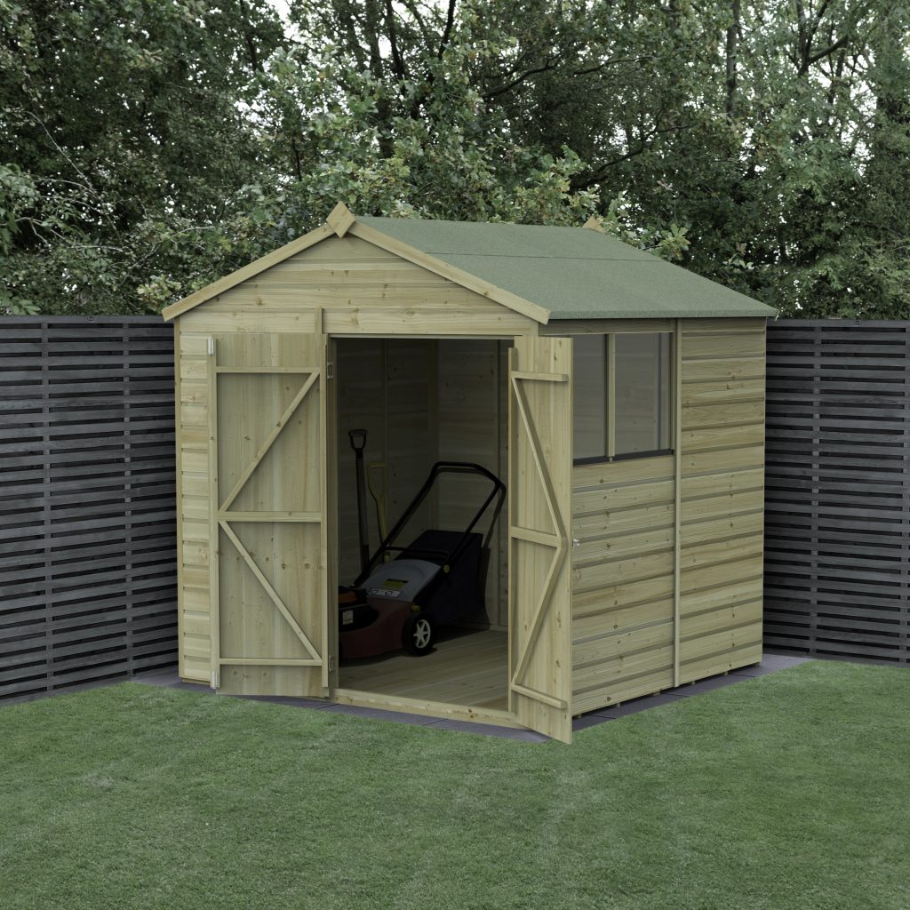 Forest Garden Beckwood 7x7 Apex Shed - 2 Windows - Double Door