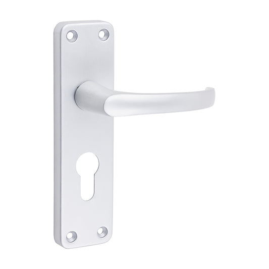 Timco Contractors Euro Profile Lever Lock Handles - Satin Anodised Aluminium