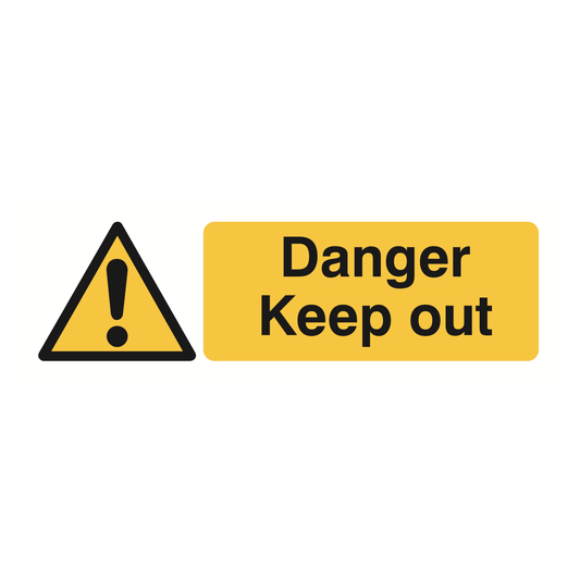 Sign Danger Keep Out 120mm x 360mm
