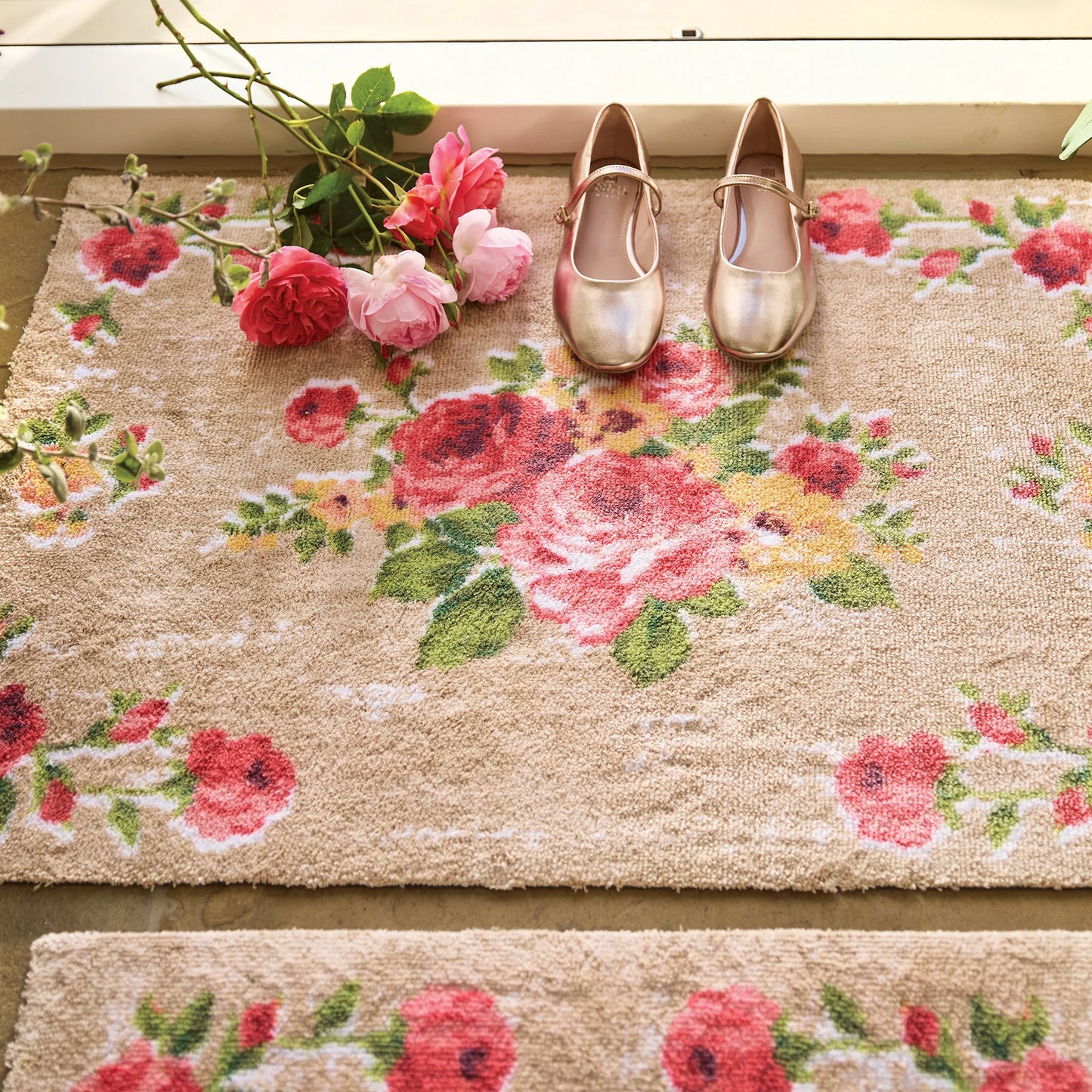 Hug Rug Vintage Rose Door Mat