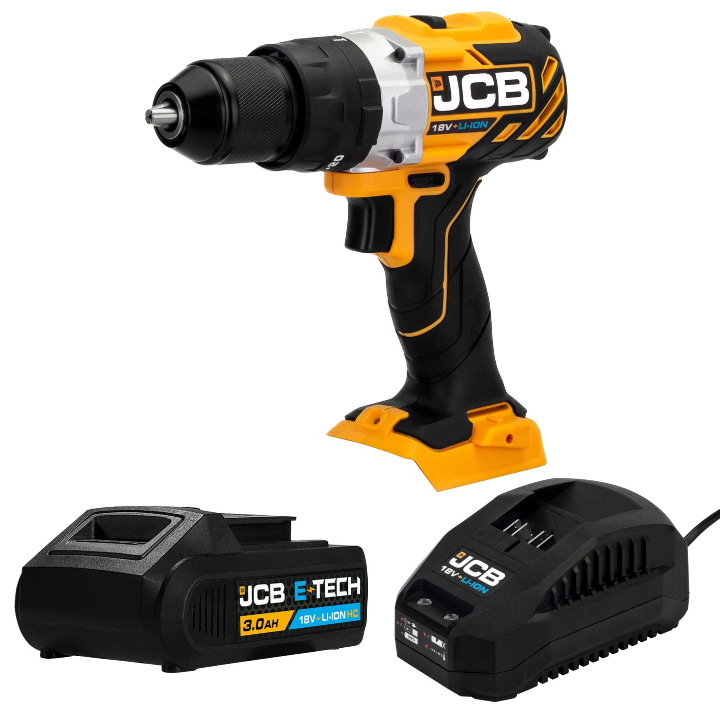 JCB 18V Cordless 65Nm Brushless Combi Drill