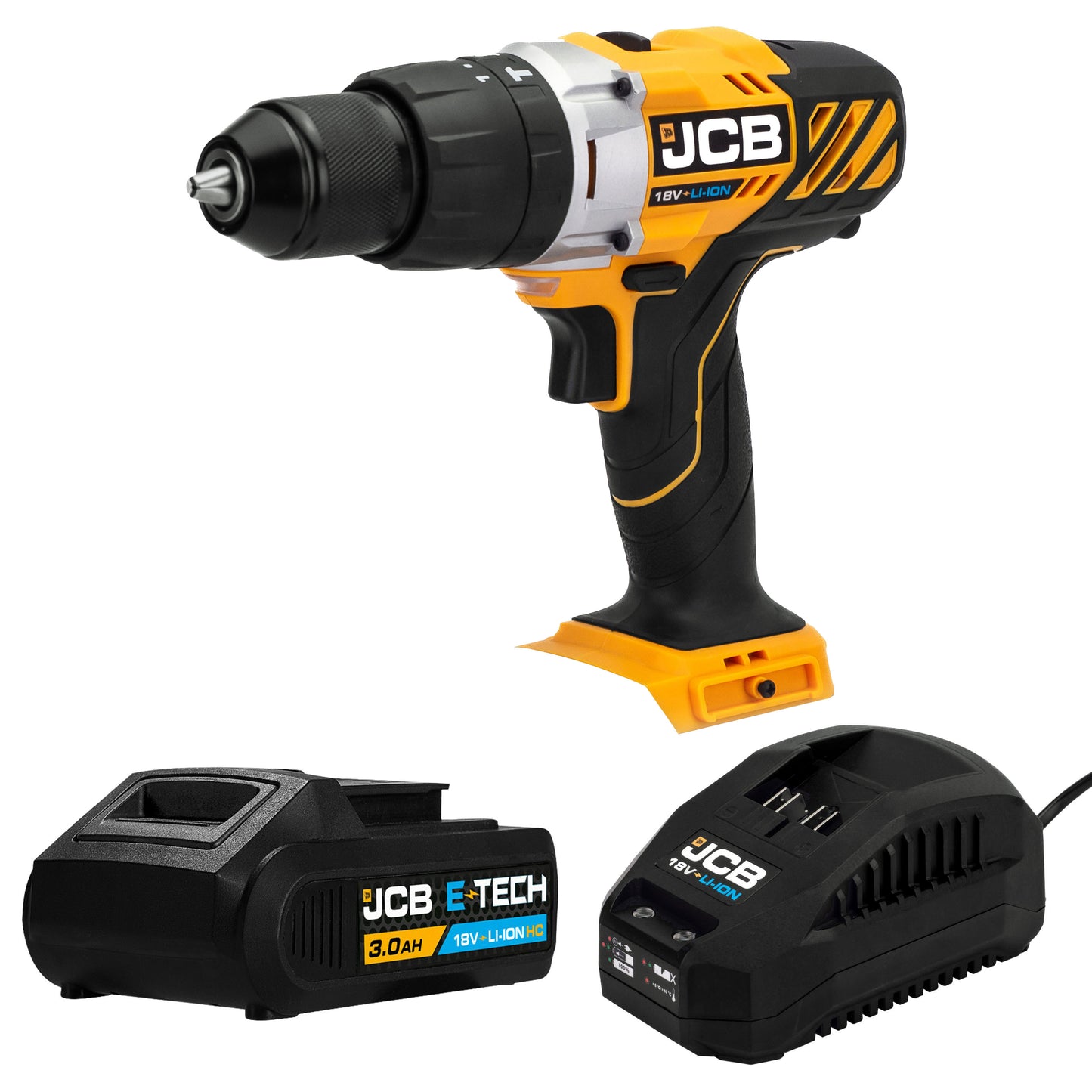 JCB 18V Cordless 45Nm Brushless Combi Drill