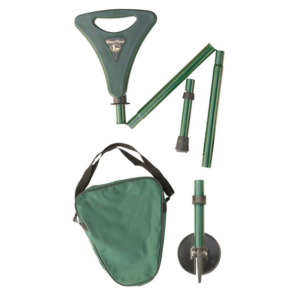 Classic Canes Packaway Seat Stick Height Adjustable Green