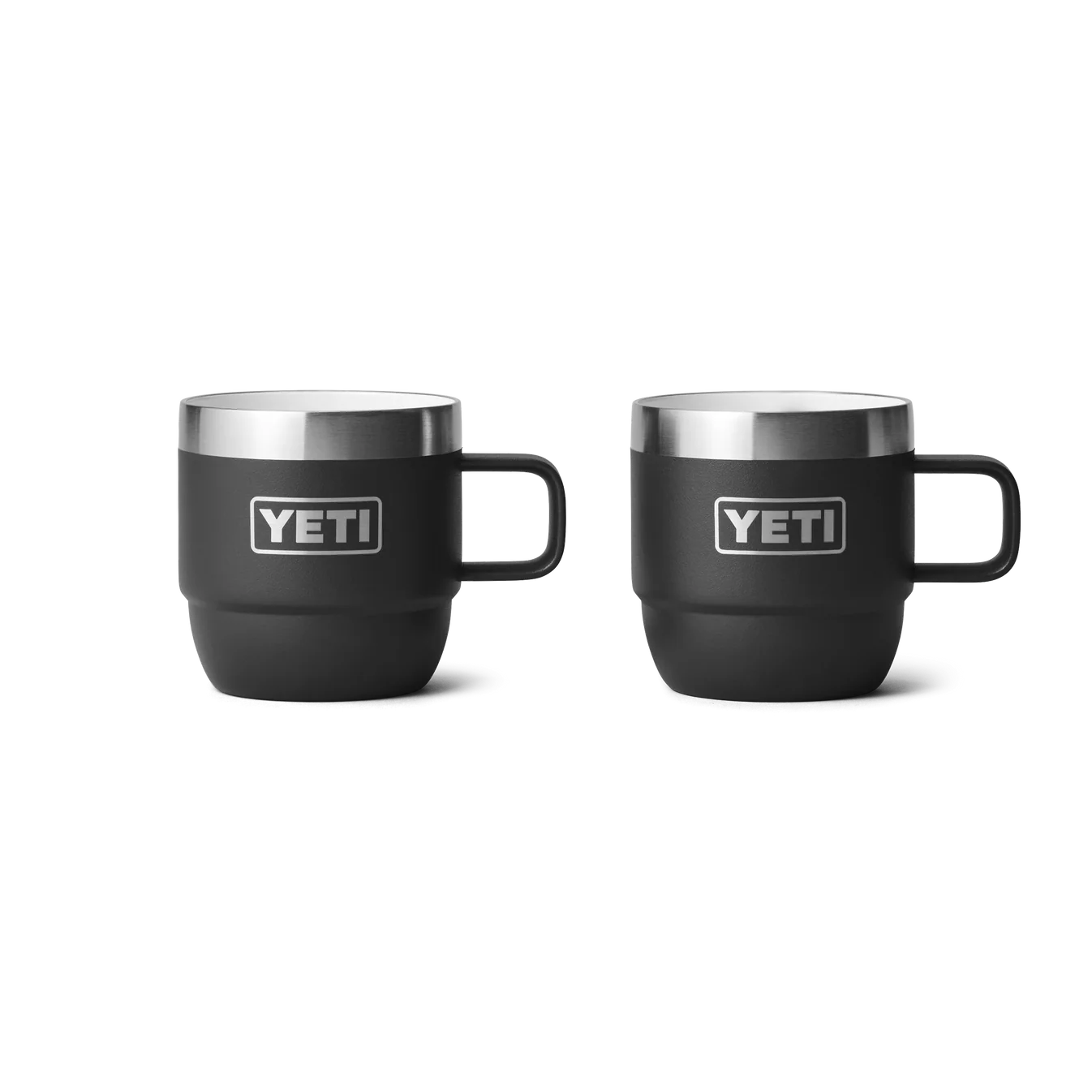 YETI Rambler 6oz (177ml) Stackable Mugs with DuraSip Ceramic Lining 2-Pack - Black