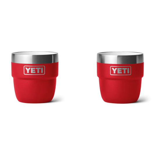 YETI Rambler 4oz (118ml) Stackable Cups with DuraSip Ceramic Lining 2-Pack - Rescue Red