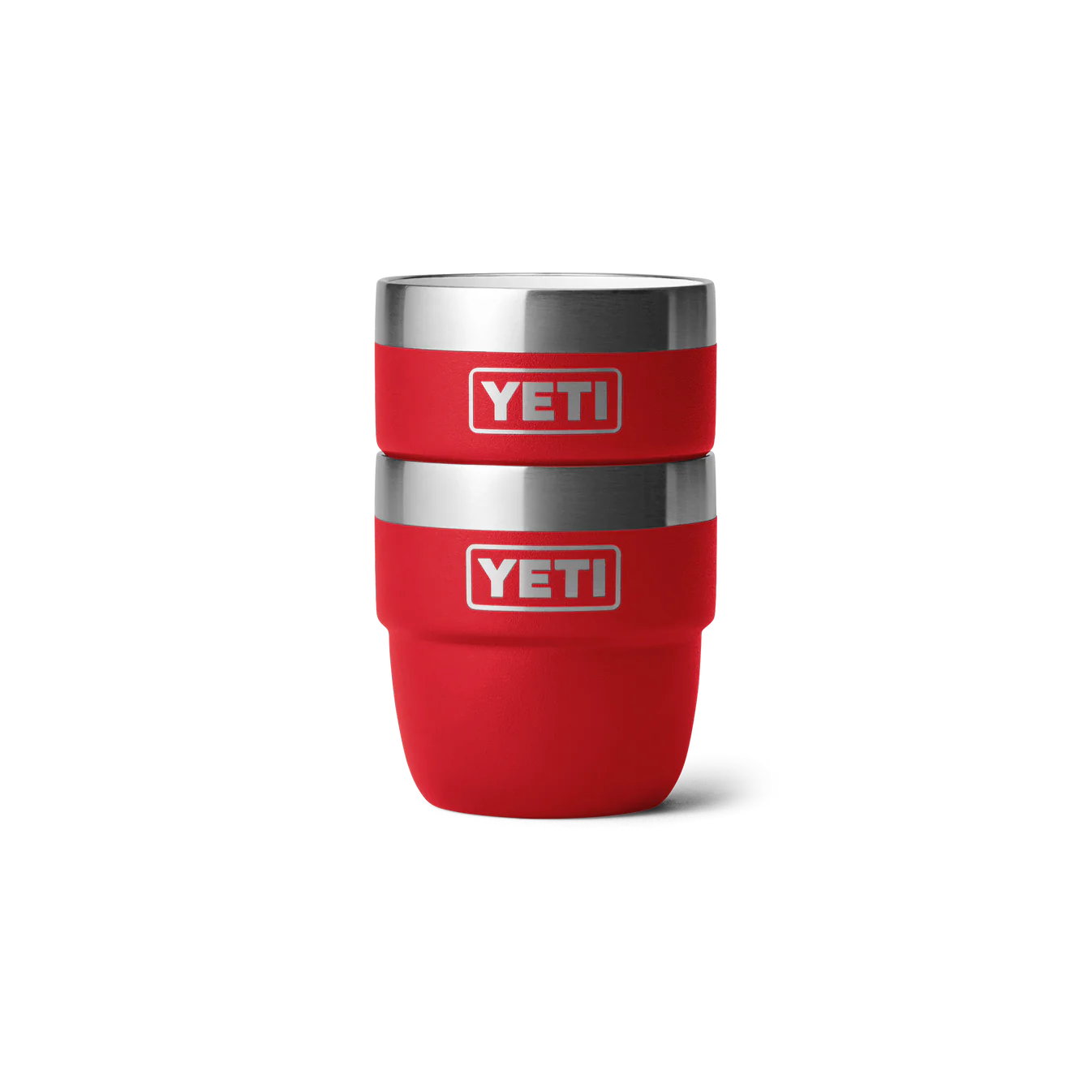 YETI Rambler 4oz (118ml) Stackable Cups with DuraSip Ceramic Lining 2-Pack - Rescue Red