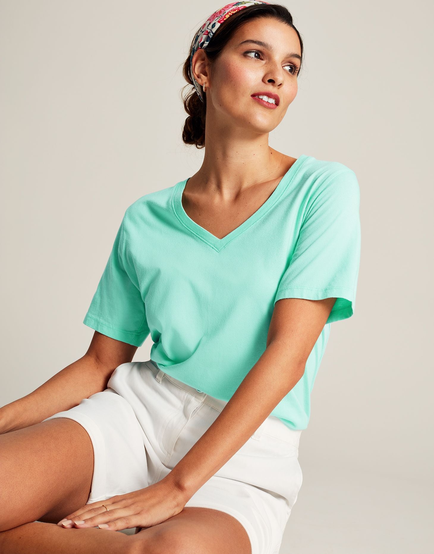 Joules Emily V-Neck T-Shirt - Turquoise