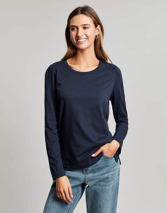 Joules Holly Crew Long Sleeve Top - Navy