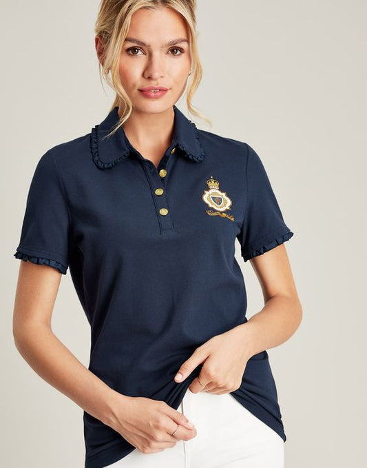 Joules Rylie Frill Polo Shirt - French Navy