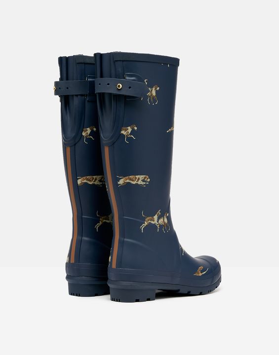 Joules Printed Wellies with Adjustable Back Gusset