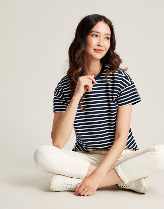 Joules Macey Short Sleeve T-Shirt - Navy Stripe