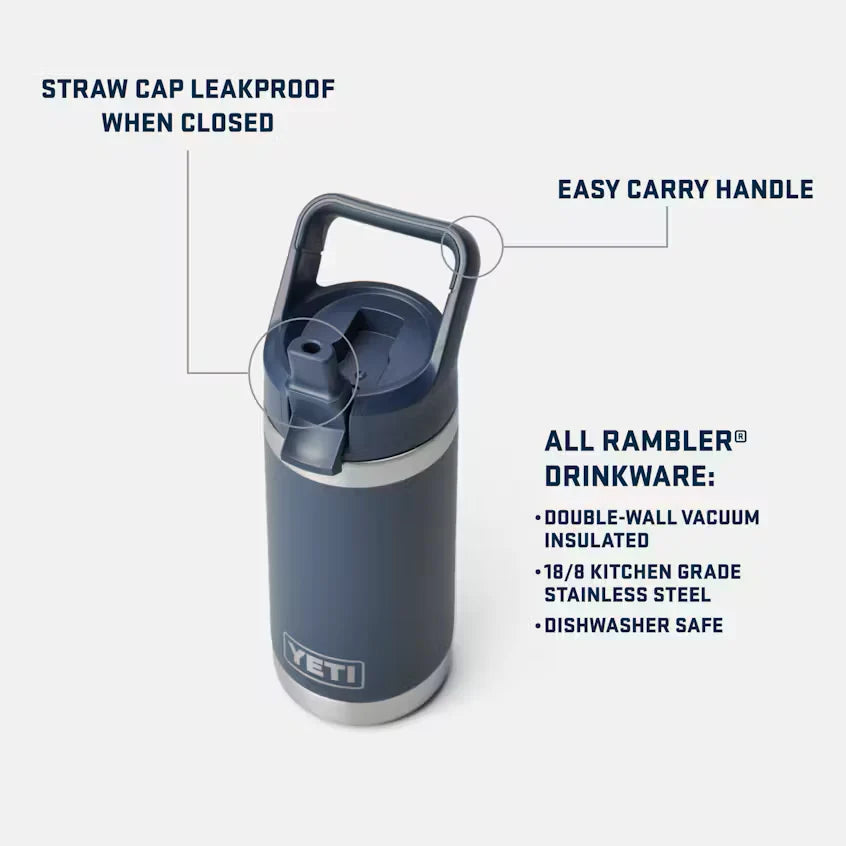 YETI Rambler Jr 12 oz (355ml) Kids' Bottle with Colour-Matched Straw Cap - Cape Summer Camp