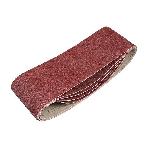 Addax Sanding Belts - 40 Grit - Red 75x533mm - 5PK