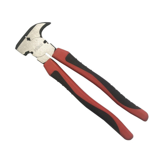 Hilka 10.5 inch 265mm drop-forged steel multi-purpose fencing pliers with soft grip handles