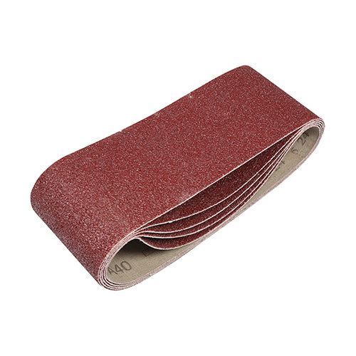 Addax Sanding Belts - 40 Grit - Red 75x457mm 5PK