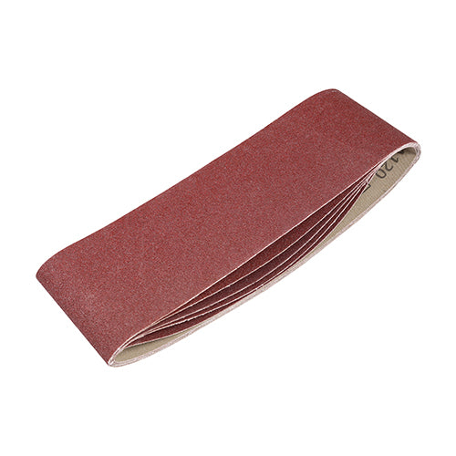 Addax Sanding Belts - 120 Grit - Red 75x533mm - 5PK