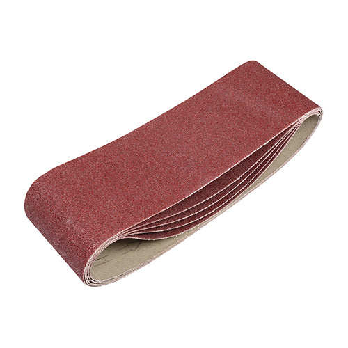 Addax Sanding Belts - 80 Grit - Red 75x533mm - 5PK