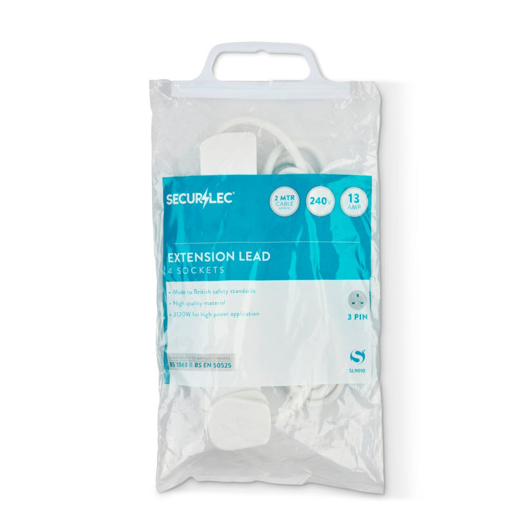 Securlec 2m 4 Gang 13 Amp Extension Lead