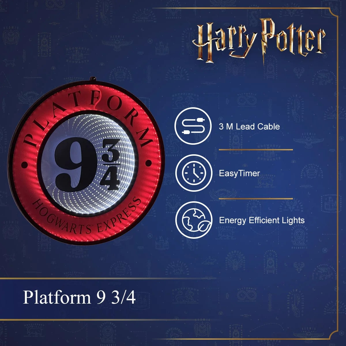NOMA Harry Potter Platform 9 3/4 illuminated infinity mirror LED light