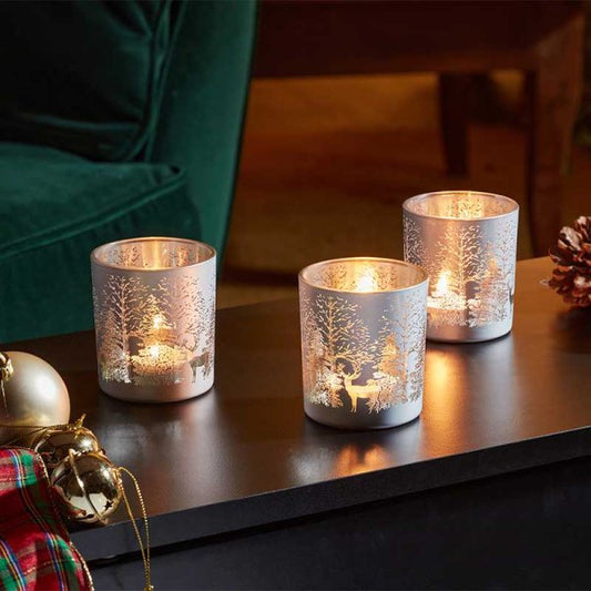 Three Kings Silver Wonderland T-Light Holders Set of 3