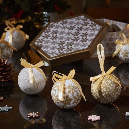 Three Kings Set of 7 Snowflake Vintage Baubles