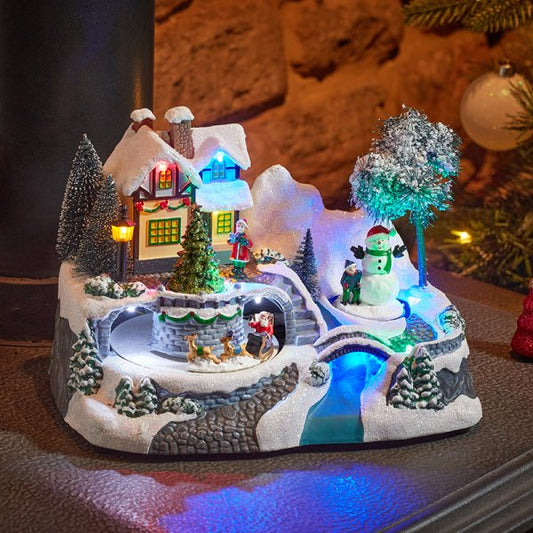 Three Kings Animated Santas' SnowScene Village