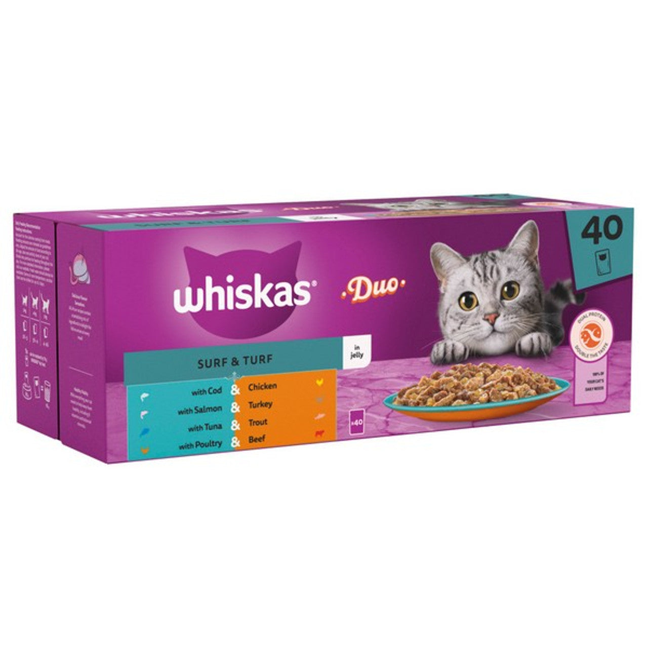 Whiskas Cat Pouches Duo Surf & Turf in Jelly 40x85g