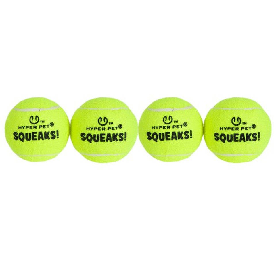 Hyper Pet Squeaks Tennis Balls 4pack Green