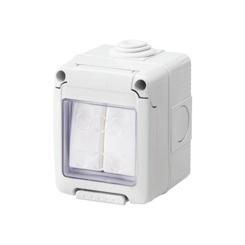 Gewiss Splashproof IP55 10Ah 2-Way 2-Gang Switch