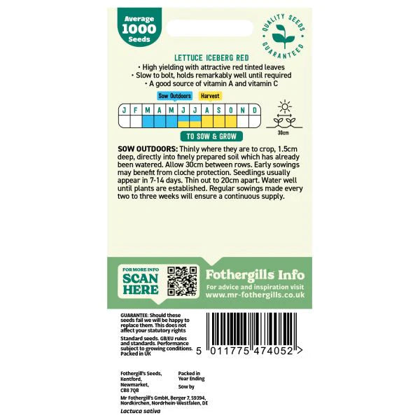 Fothergill's Lettuce Iceberg Red Seeds