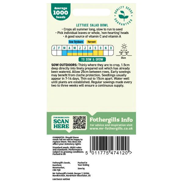 Fothergill's Lettuce Salad Bowl Seeds