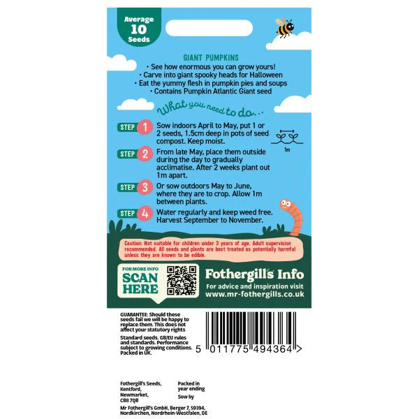 Fothergill's Little Gardeners Giant Pumpkins Seeds