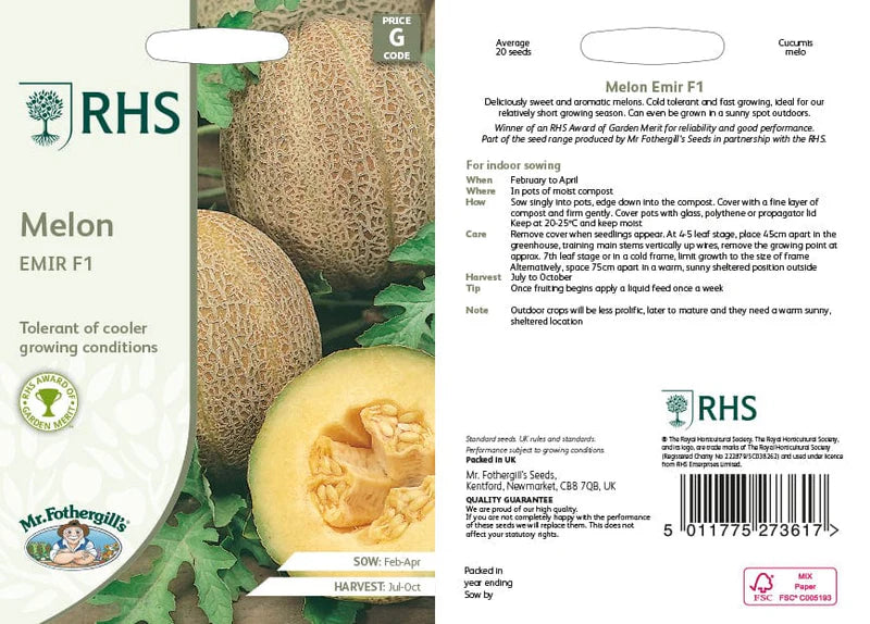 Fothergill's RHS Melon Emir F1 Seeds
