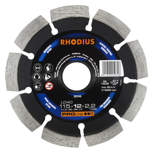 Diamond Blade Rhodius - Segmented 115 x 22.2
