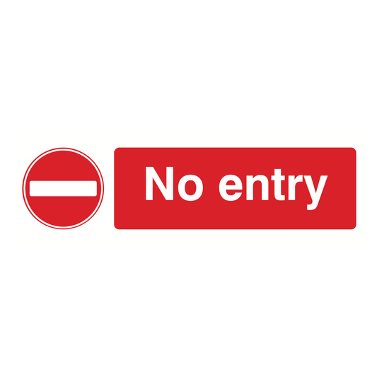 Sign No Entry 120mm x 360mm