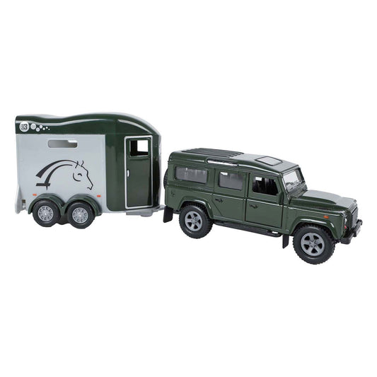 Kids Globe Land Rover with Cheval Liberte Horse Trailer