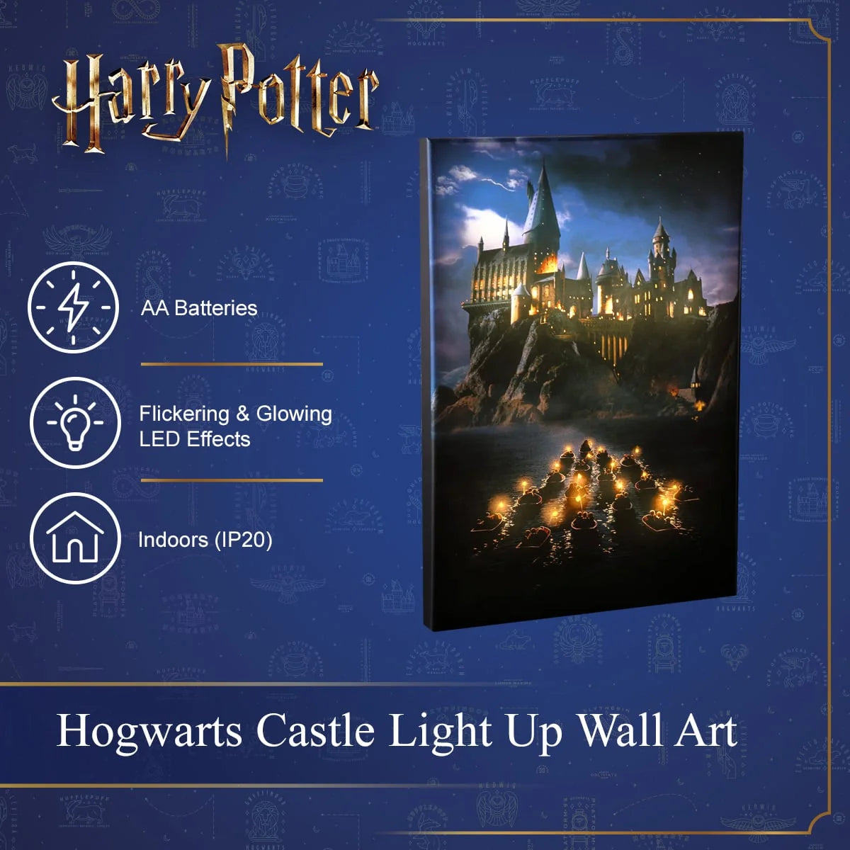 NOMA Harry Potter Hogwarts Castle illuminated LED wall art canvas decoration