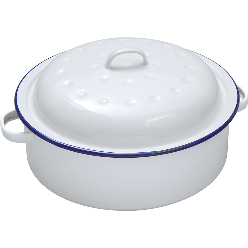 Falcon Traditional White Round Enamel Roaster