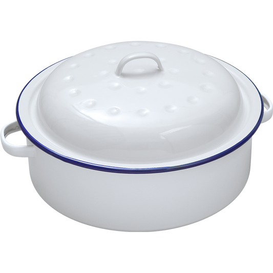 Falcon Traditional White Round Enamel Roaster
