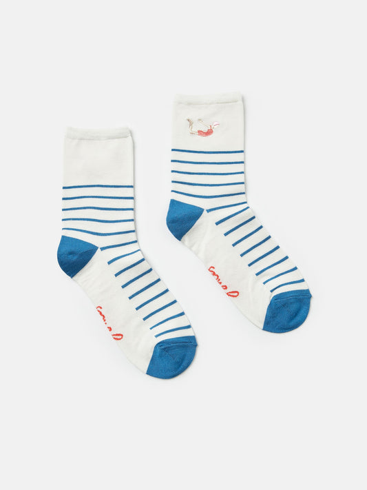 Joules Embroidered Ankle Socks