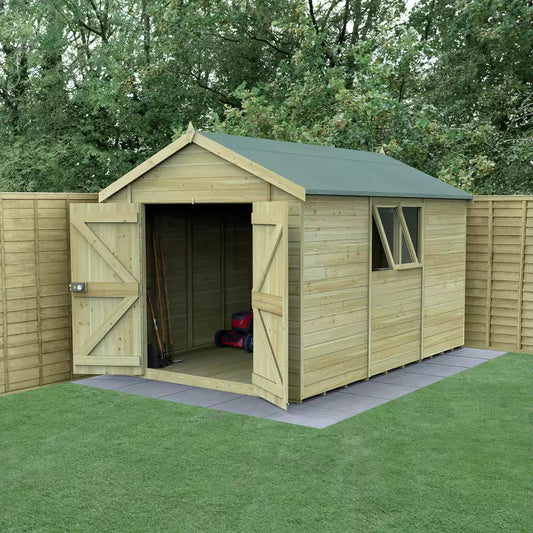 Forest Garden Timberdale 12x8 Apex Shed - Double Door
