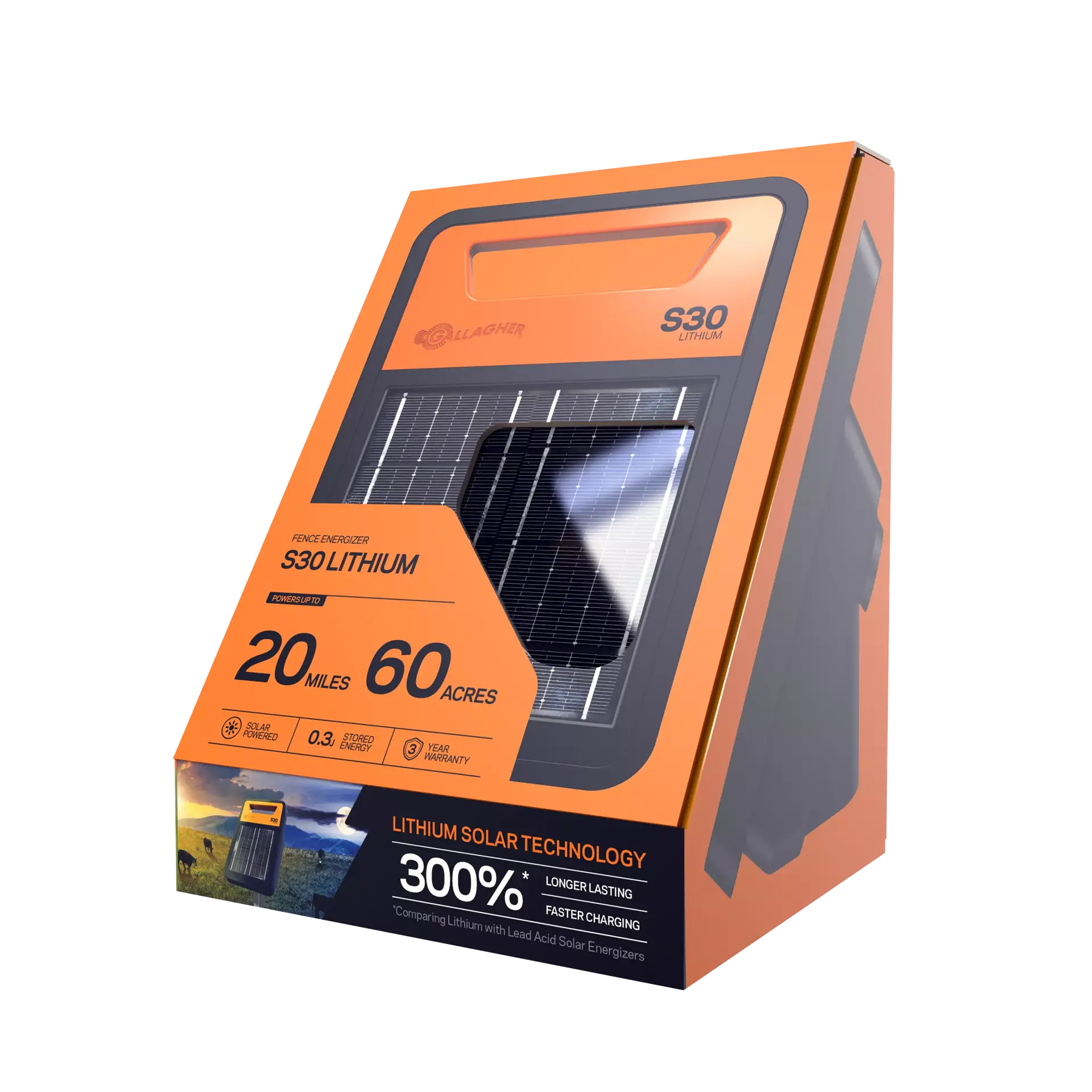 Gallagher S30li Solar Energiser with Lithium Battery