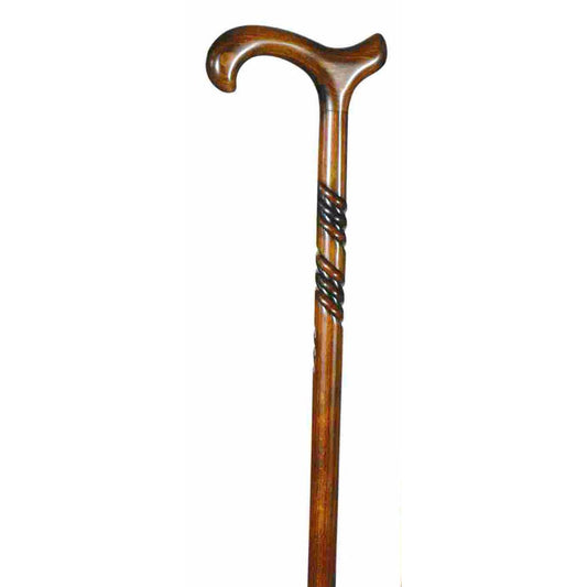 Classic Canes Mens Beech Derby Cane with Spiral