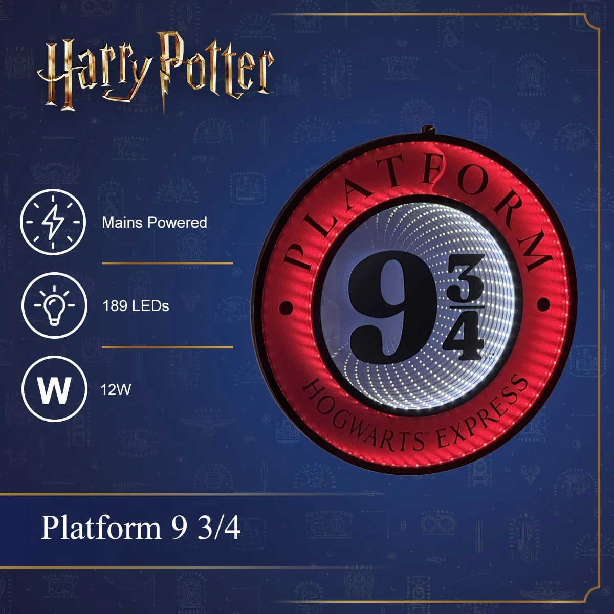 NOMA Harry Potter Platform 9 3/4 illuminated infinity mirror LED light