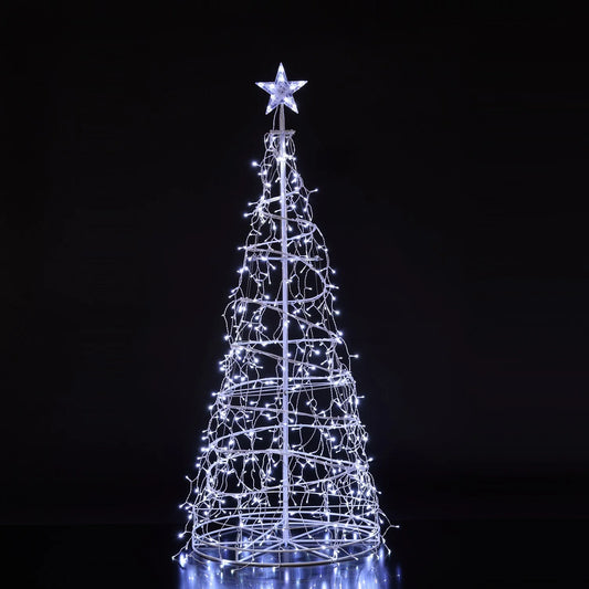 Noma 1.8m White Twinkling Icicle Spiral Tree 535 LEDs