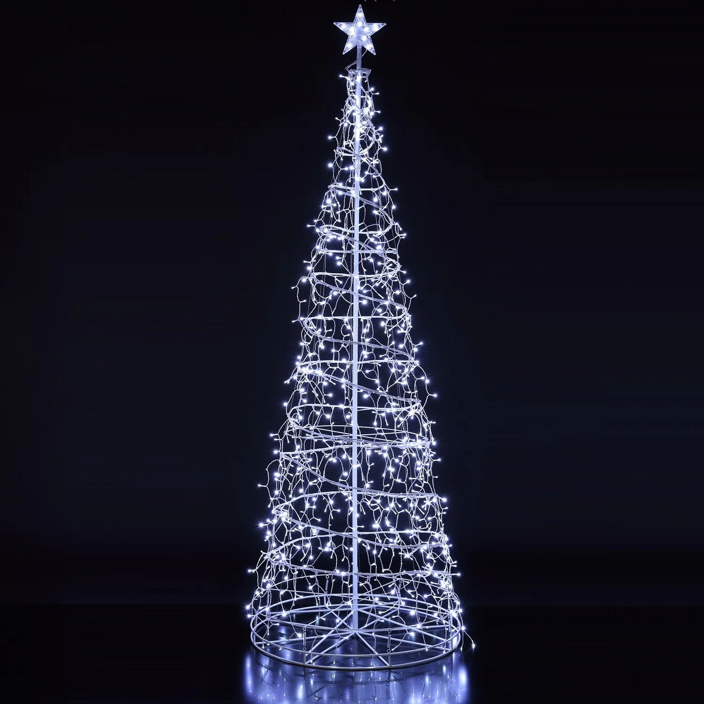Noma 2.5m White Twinkling Icicle Spiral Tree 835 LEDs